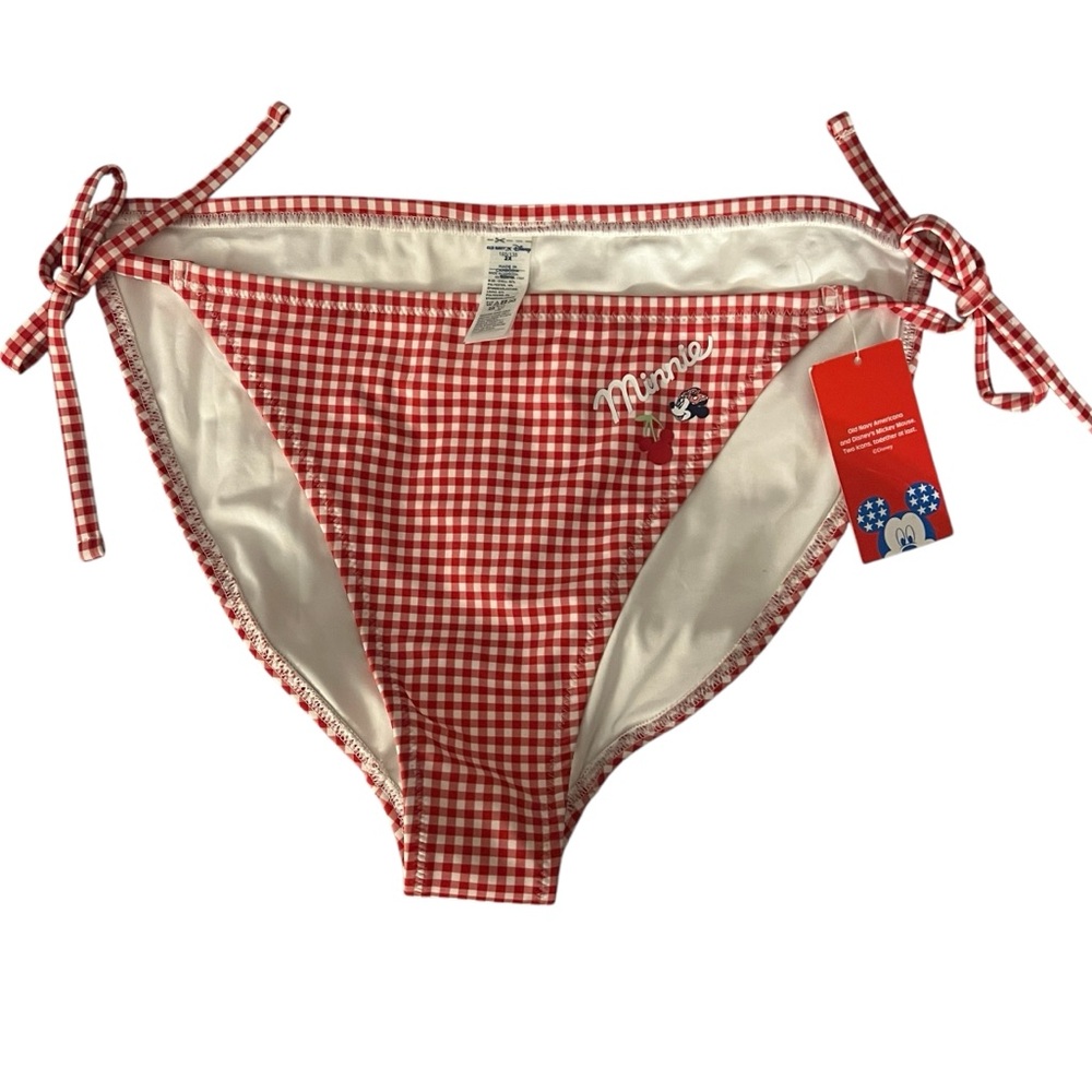 Old Navy Disney Collab Red Gingham Minnie Cherry Swim Bikini Bottoms Sz 2X